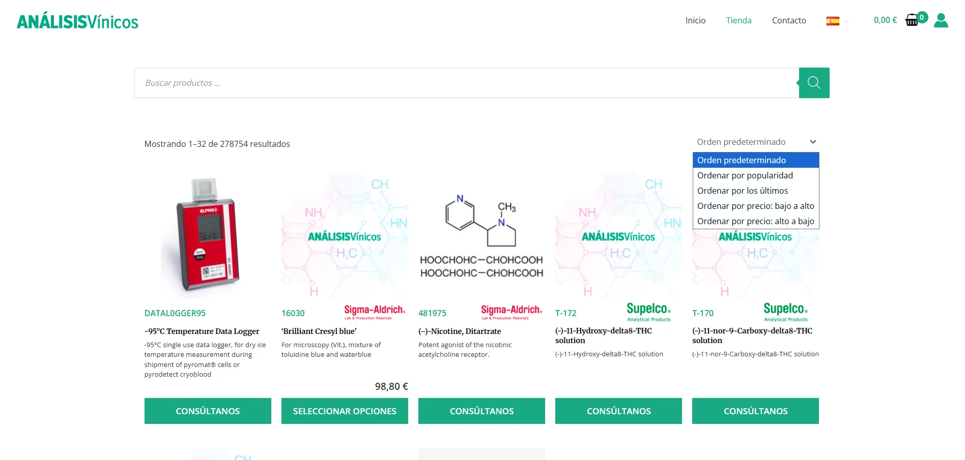Catálogo de productos