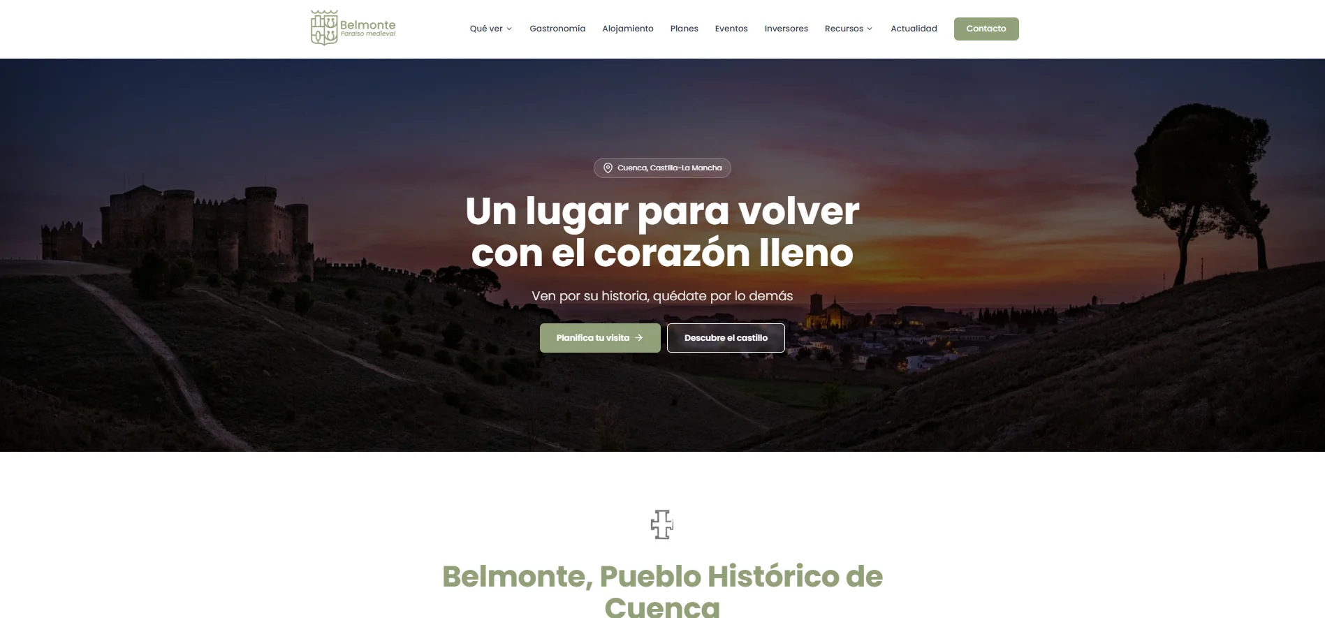 Hero de belmonteturismo.es con el castillo