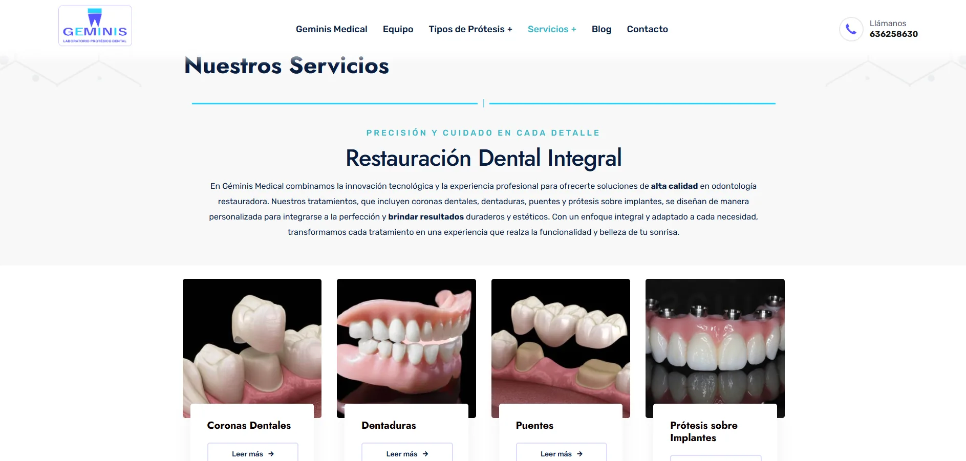 Página de servicios