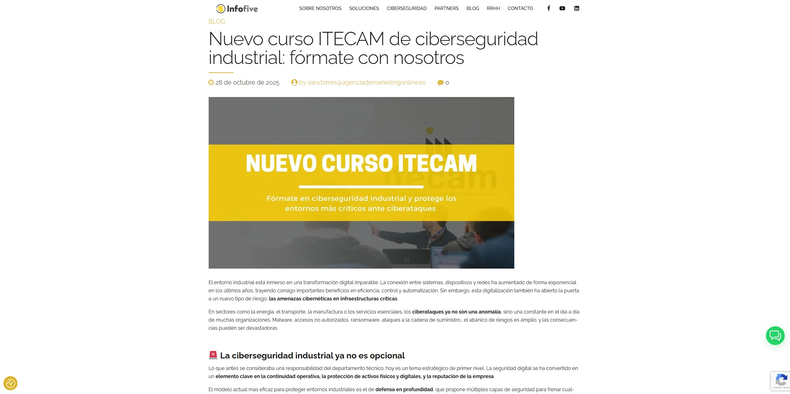 Artículo del blog con SEO