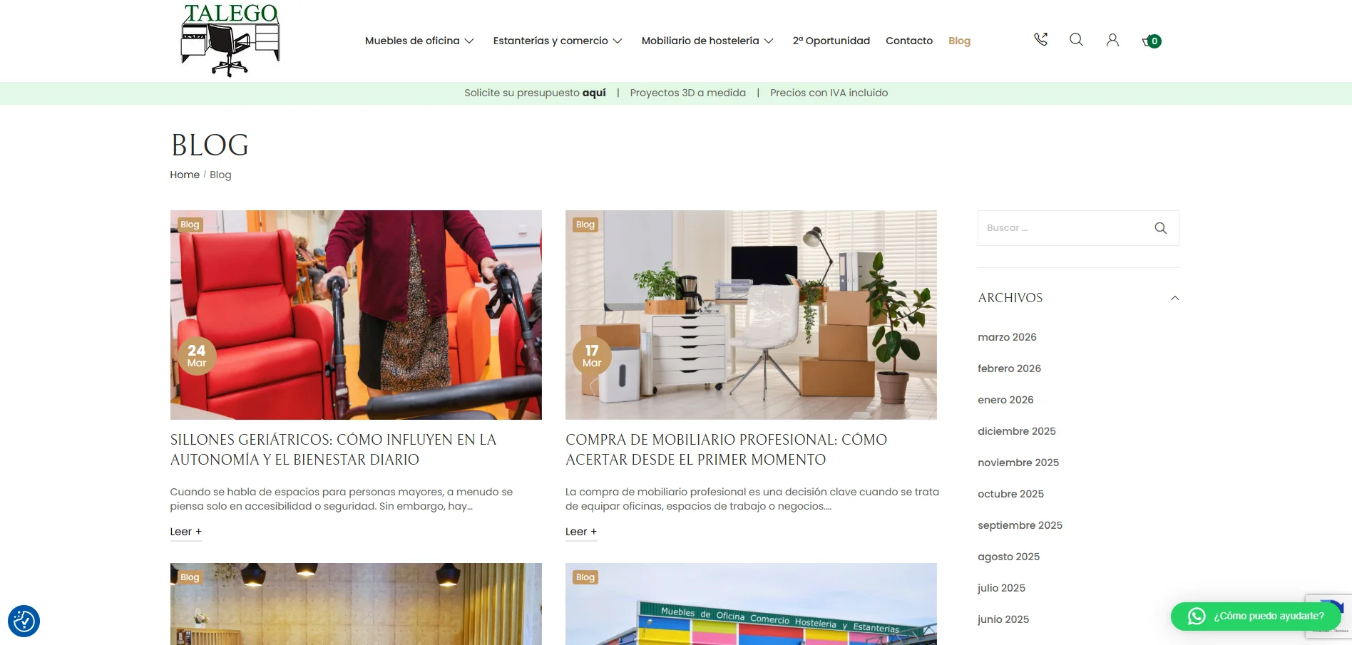 Blog con artículos SEO