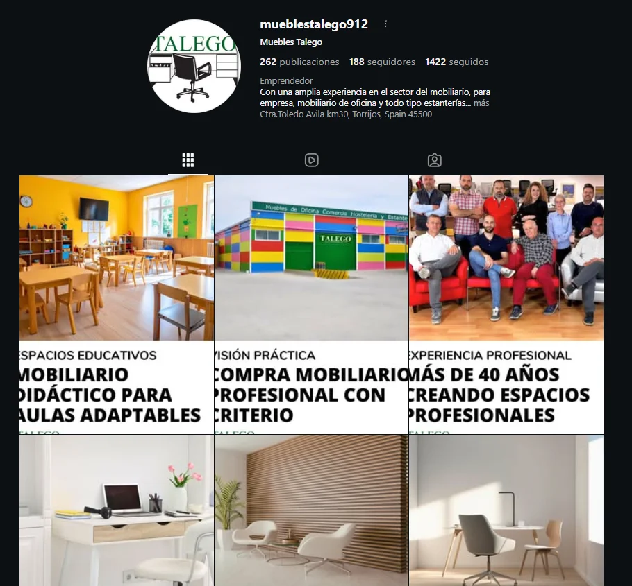 Perfil de Instagram @mueblestalego912