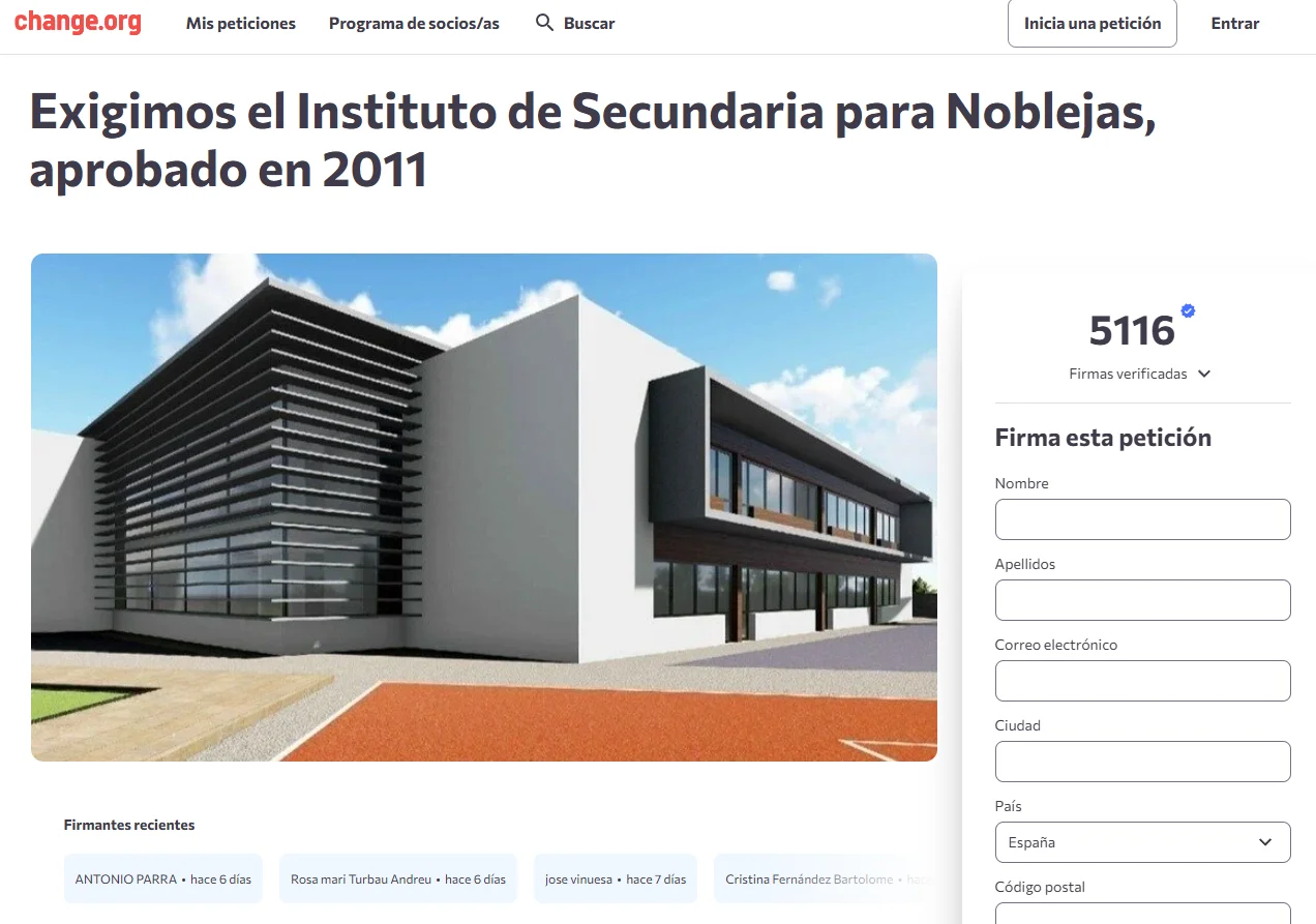 Petición en Change.org con 5.116 firmas