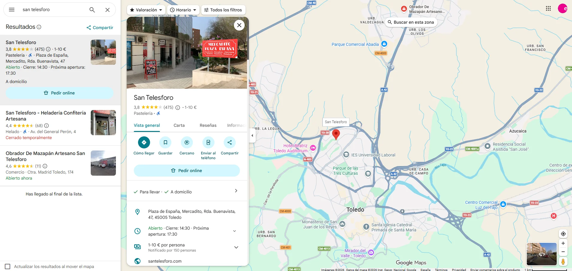 Google Maps - 4.8 estrellas