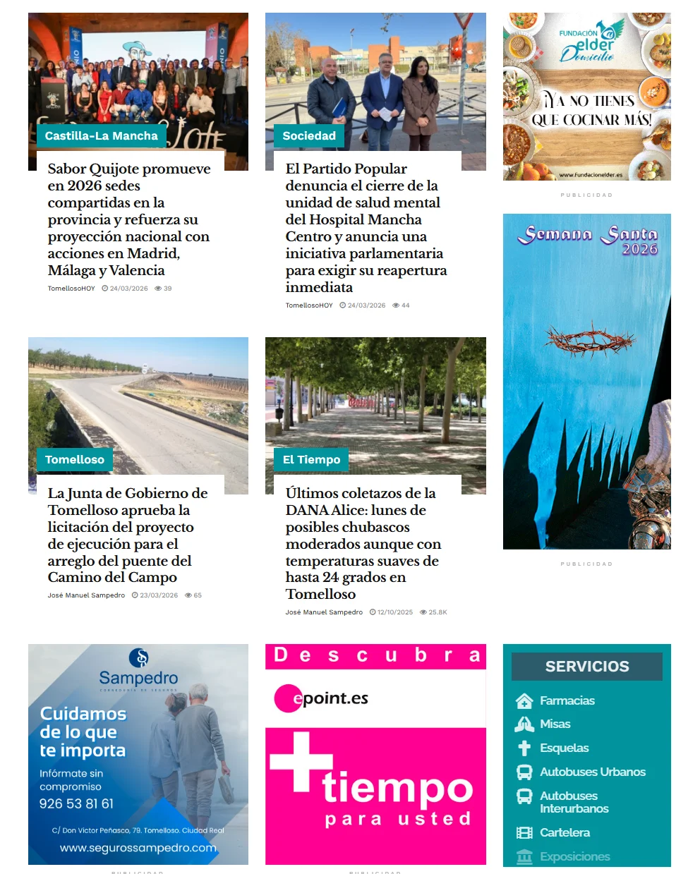 Noticias, publicidad y servicios