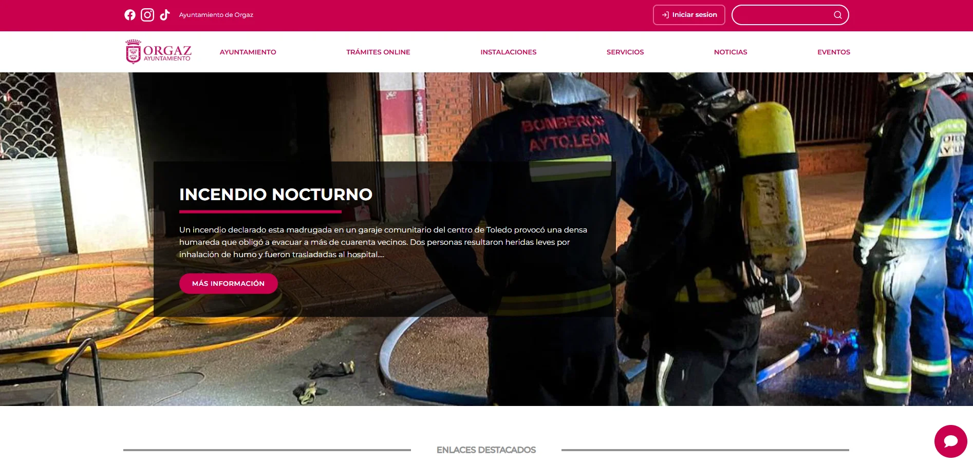 Web del Ayuntamiento de Orgaz