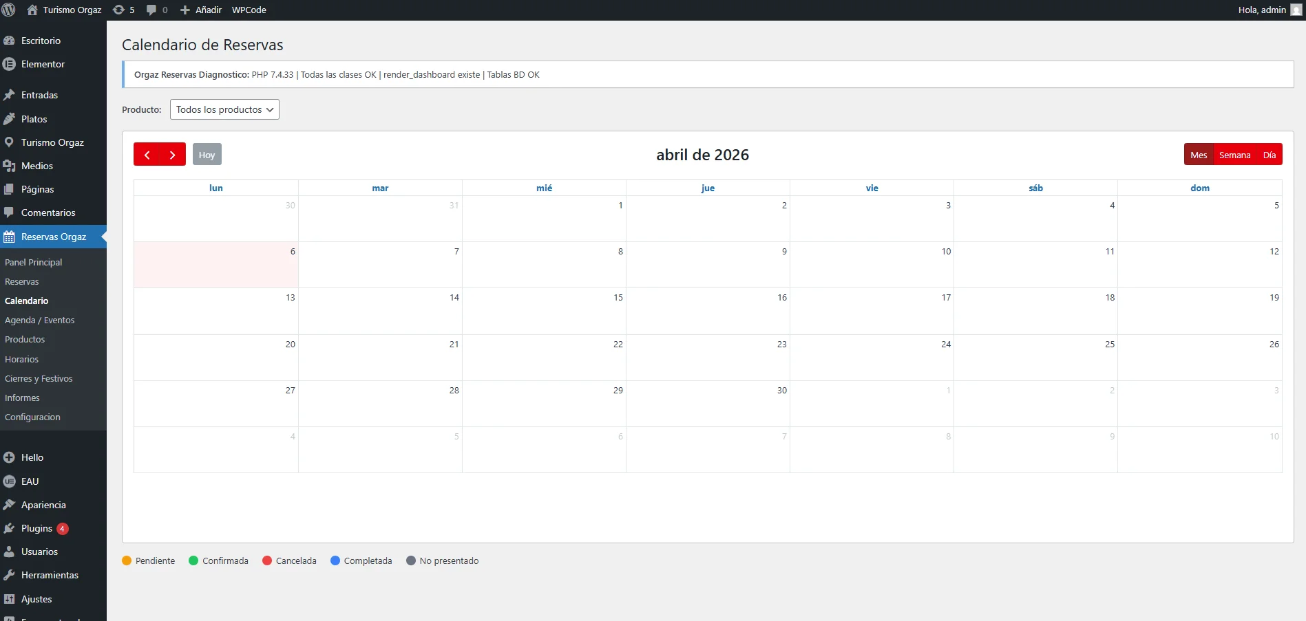 Sistema de gestión de reservas