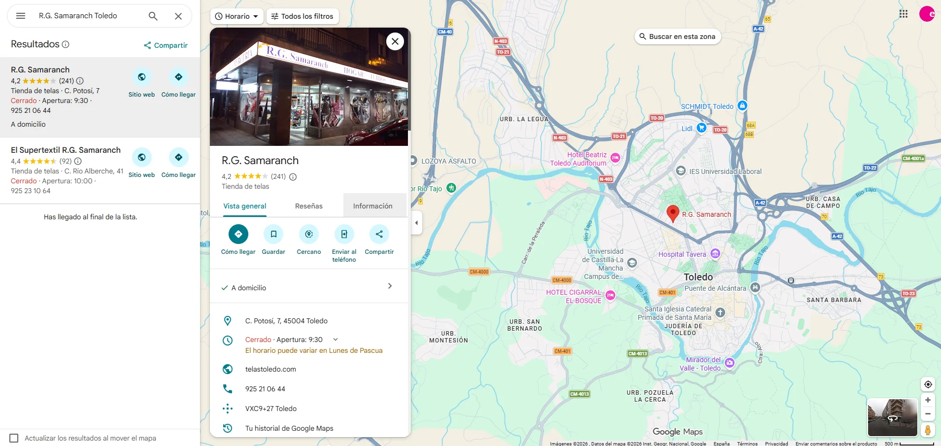Ficha de Google Maps