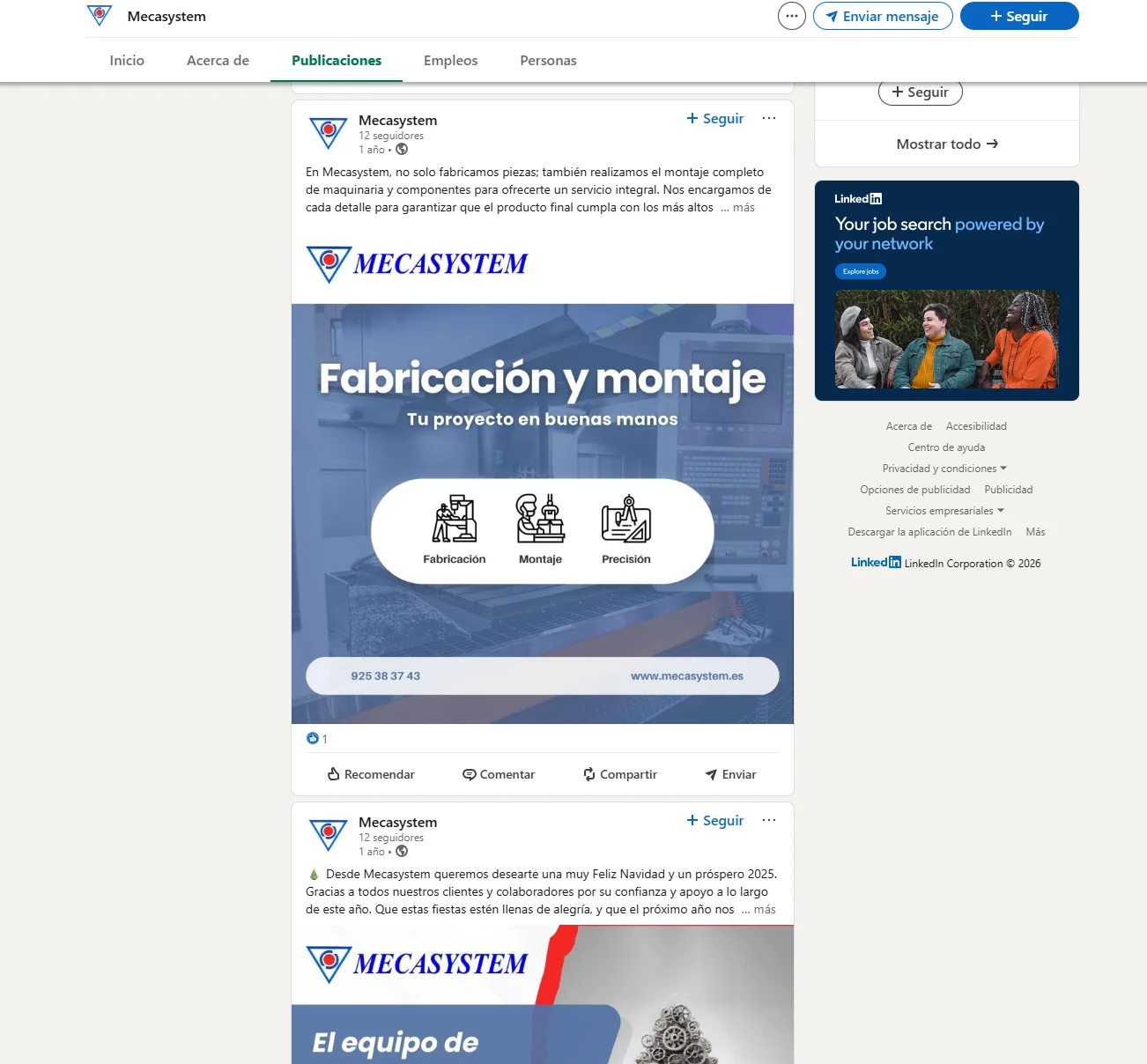 LinkedIn Mecasystem publicaciones