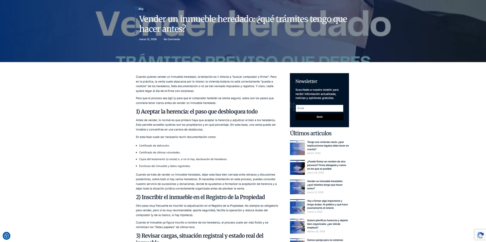 Articulo inmueble heredado