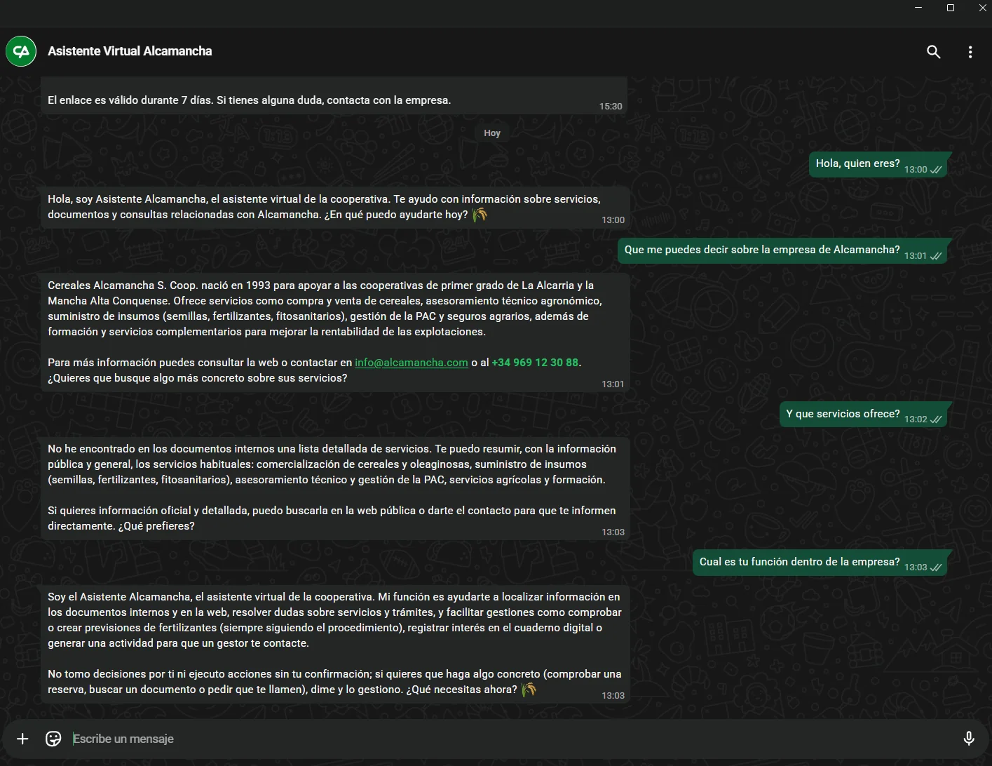 Bot WhatsApp informacion servicios