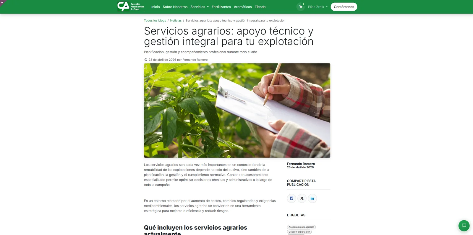 Articulo servicios agrarios