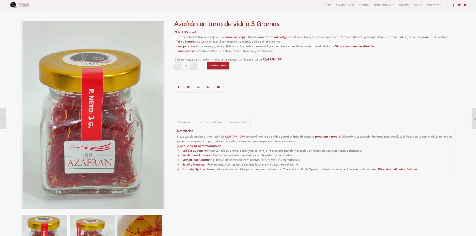 Ficha producto azafran
