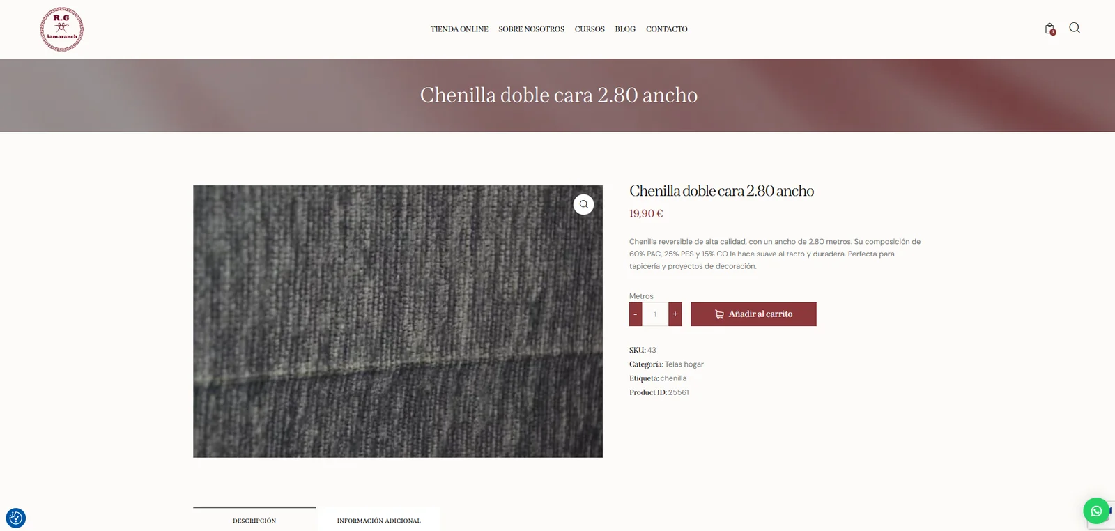 Ficha Chenilla doble cara