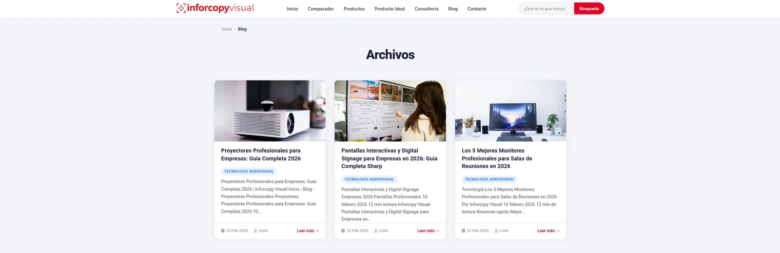Blog Inforcopy - listado de artículos