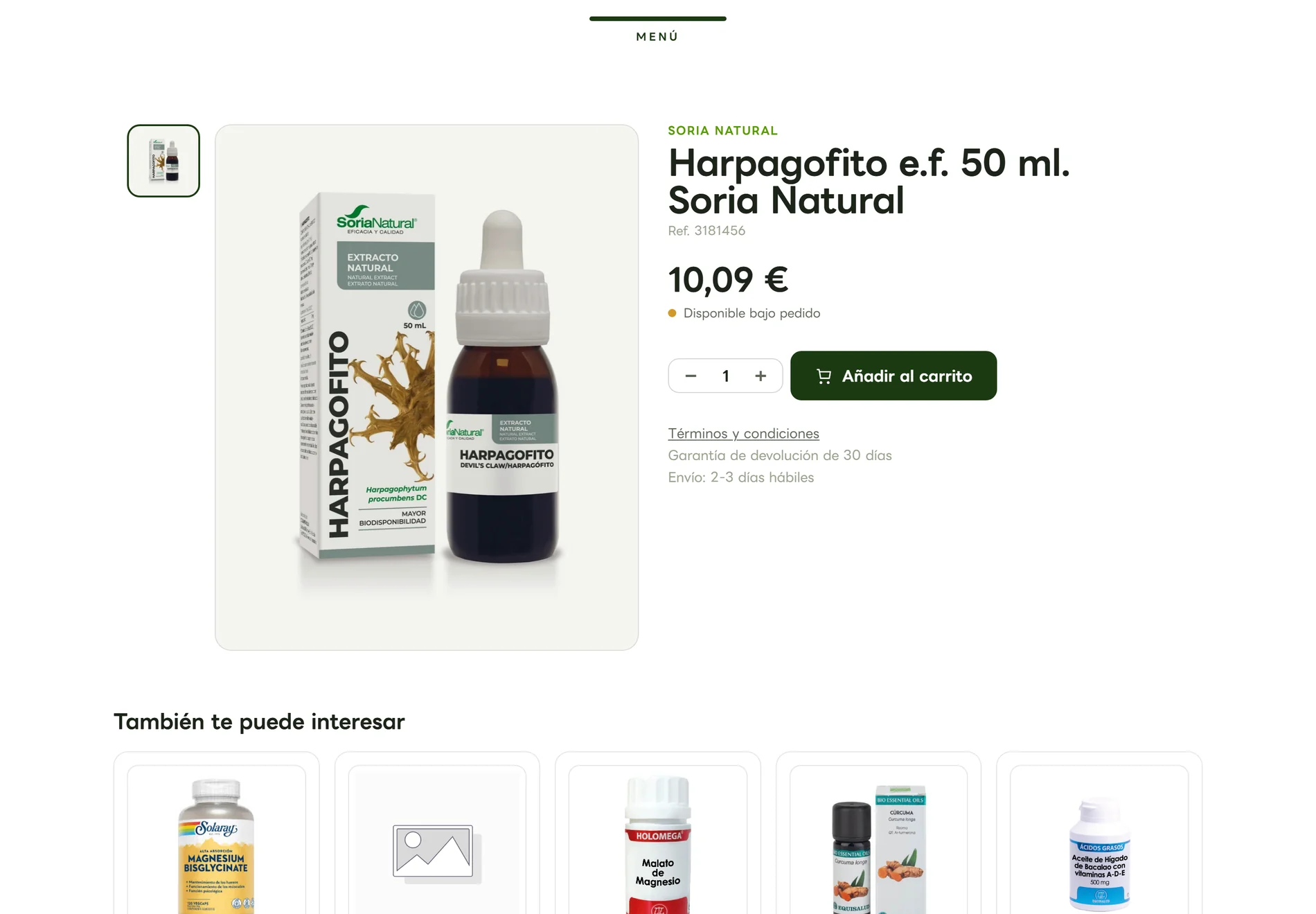 Ficha de producto rediseñada con datos y productos relacionados