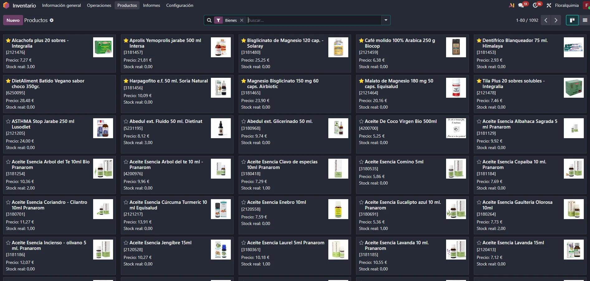 Inventario migrado en Odoo