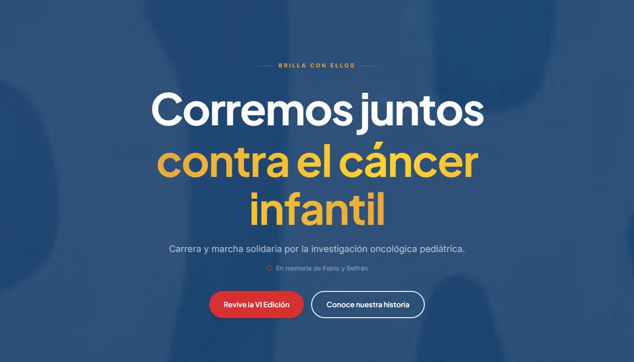 Web oficial de Brilla con Ellos: carrera y marcha solidaria por la investigación oncológica pediátrica