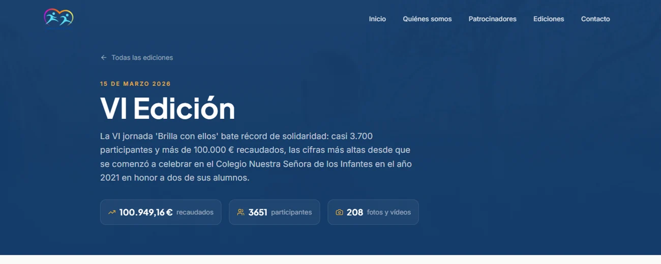 Página de la VI Edición con la inscripción y la información a un clic