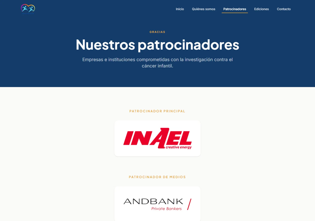 Sección de patrocinadores y colaboradores de Brilla con Ellos
