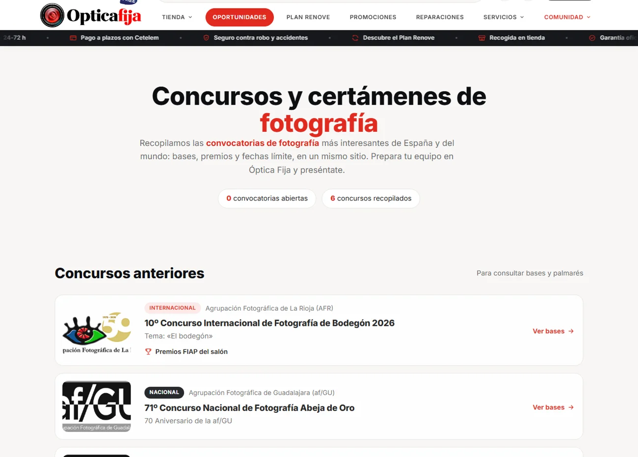Gestor de concursos y certámenes de fotografía