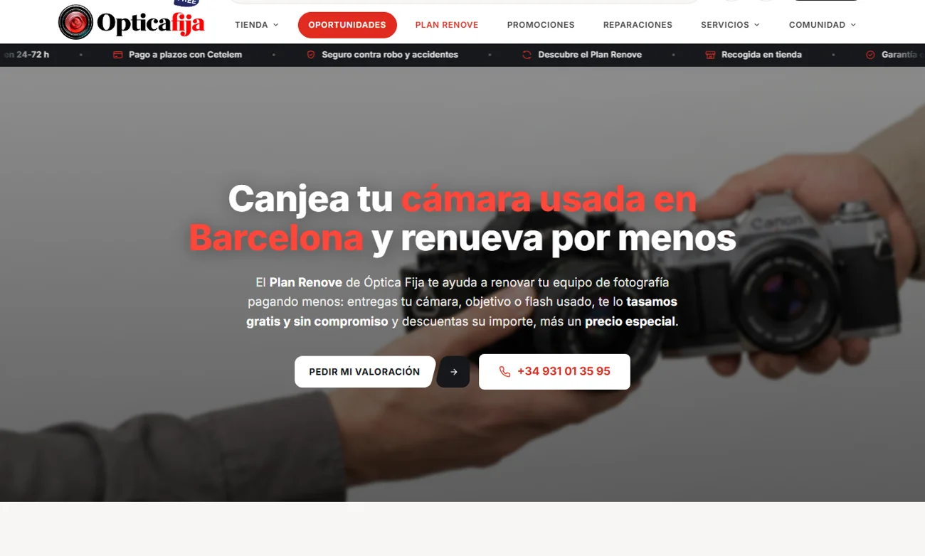 Plan Renove: canjea tu cámara usada en Barcelona y renueva por menos