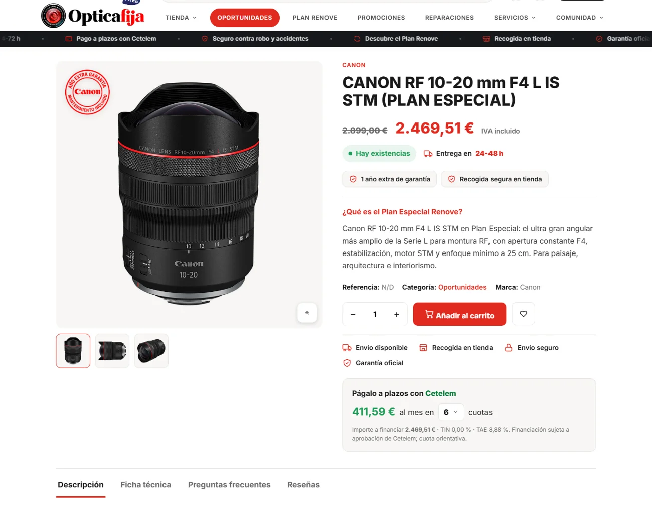 Ficha de producto renovada: galería, precio, financiación y tira de confianza