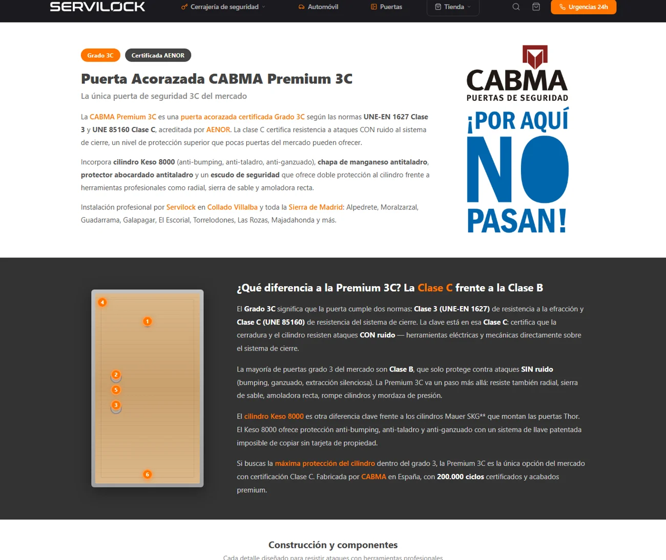 Puerta de seguridad CABMA Premium 3C